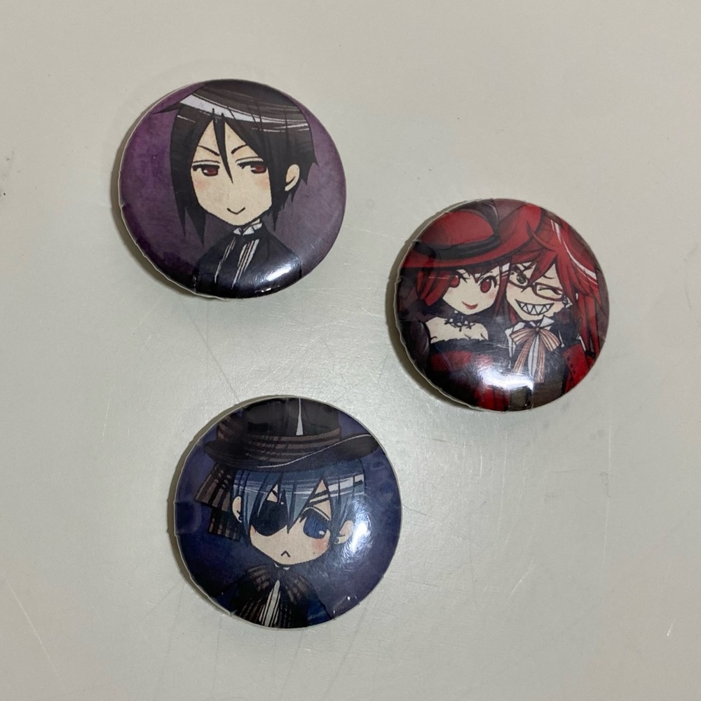 Black Butler Anime Character Pins